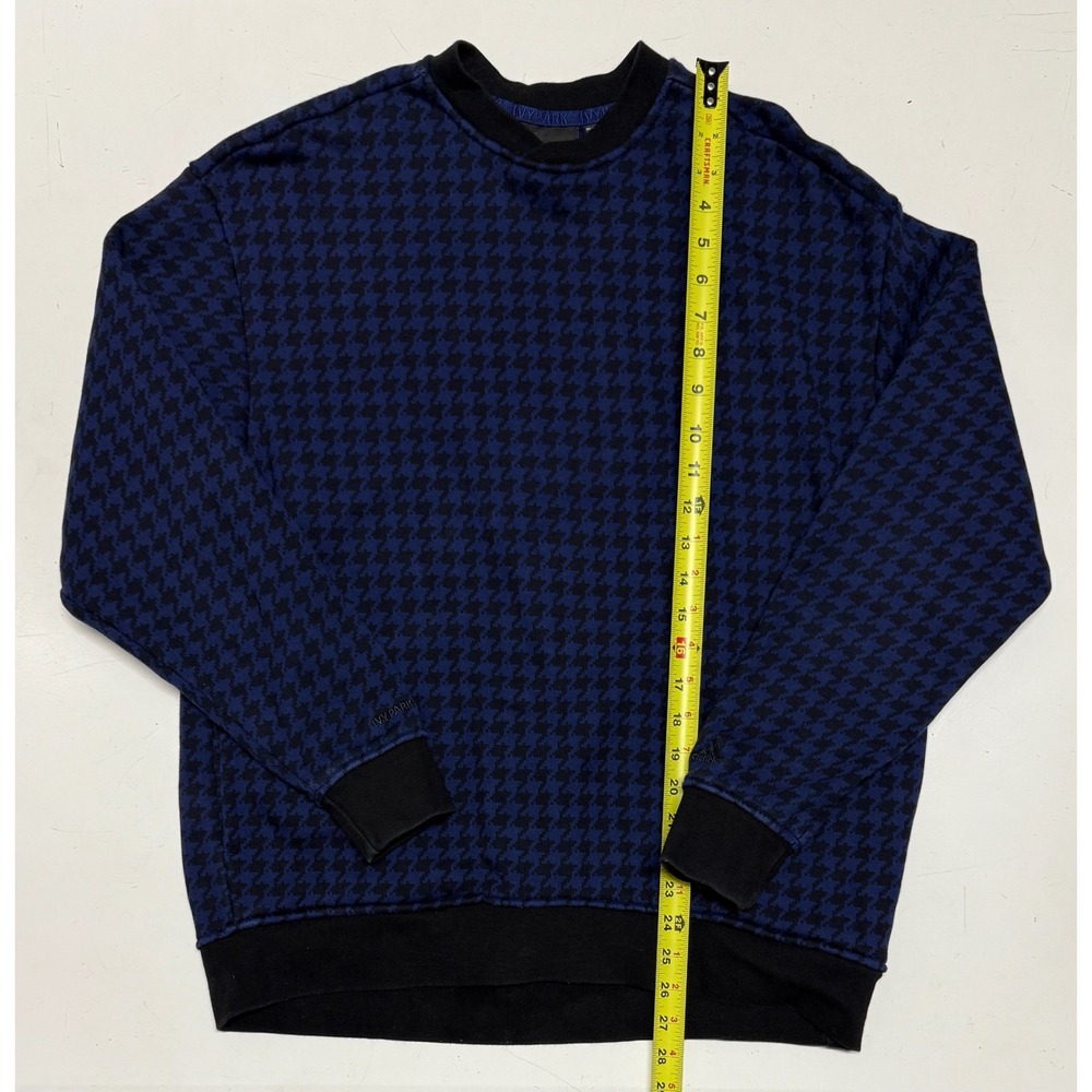 Adidas Ivy Park Beyoncé Houndstooth Crewneck Sweatshirt Blue Black Size S‎ Heavy